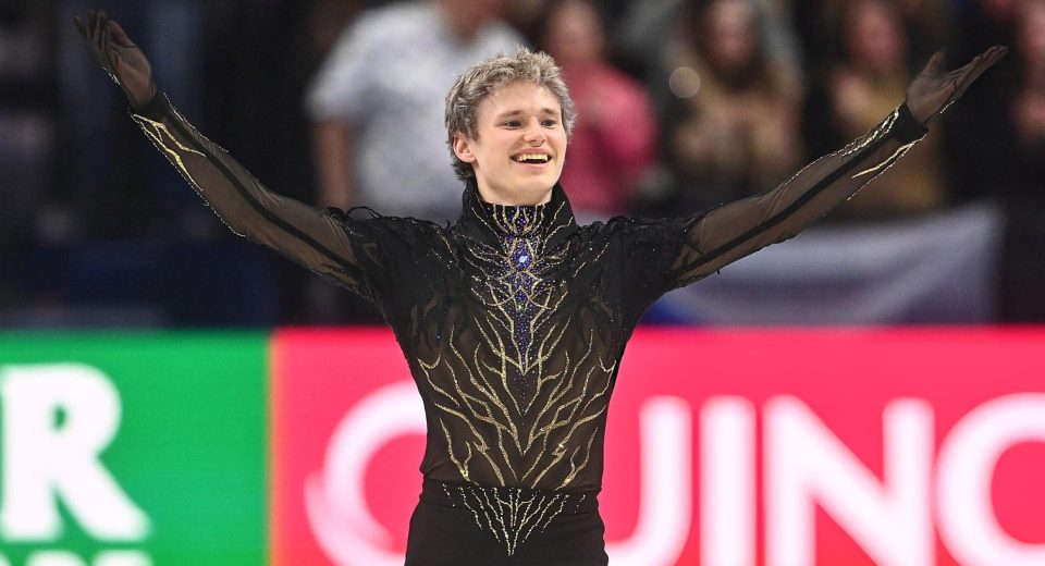 USA's Ilia Malinin performs during the men's free skating program of the 2026 ISU Figure Skating World Championships in Prague, Czech Republic