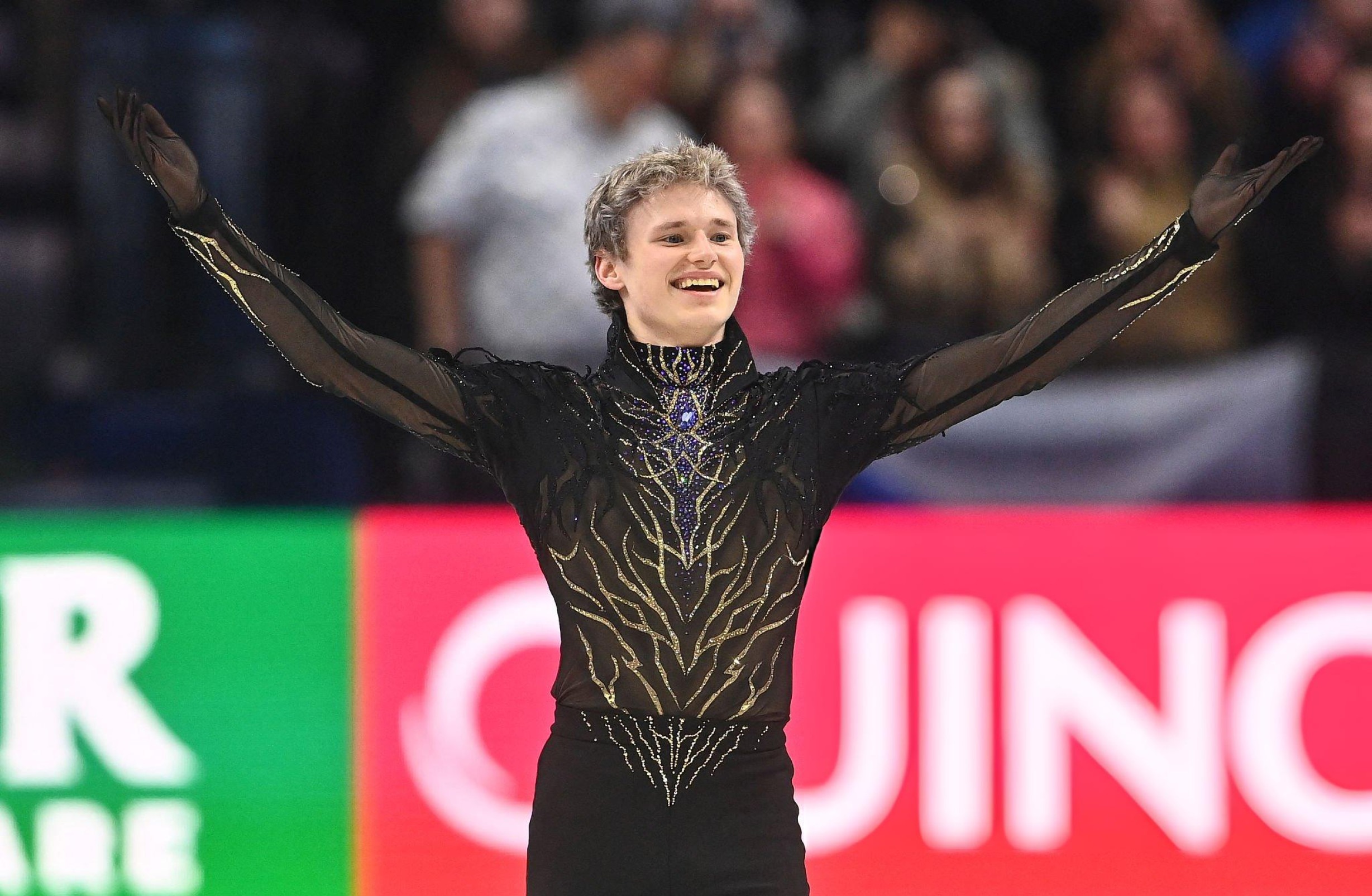 USA's Ilia Malinin performs during the men's free skating program of the 2026 ISU Figure Skating World Championships in Prague, Czech Republic