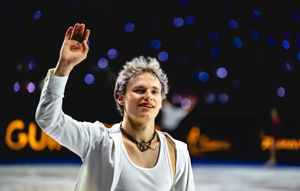 Ilia Malinin of United States reacts during Gala Exhibition during ISU World Figure Skating Championships